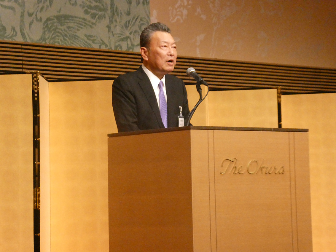 中村正己氏の挨拶の様子